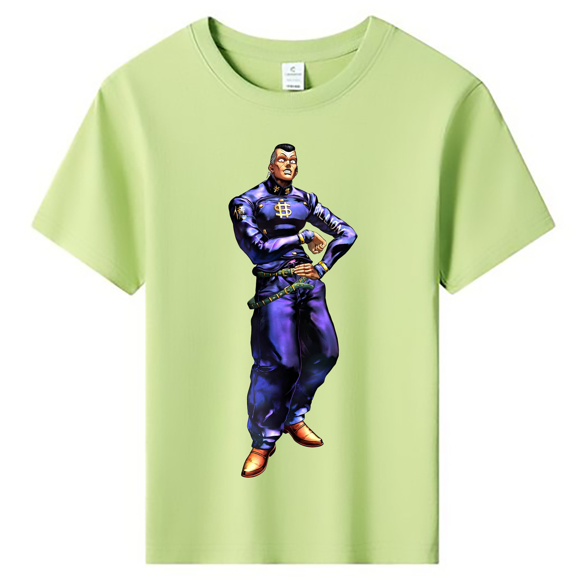 （画像用） ジョジョの奇妙な冒険 虹村億泰 にじむら おくやす JoJo's Bizarre Adventure Nijimura Okuyasu 綿100％キッズTシャツ（フロントプリント）